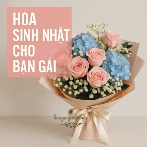 Bó hoa sinh nhật cho bạn gái phối pastel nhẹ nhàng