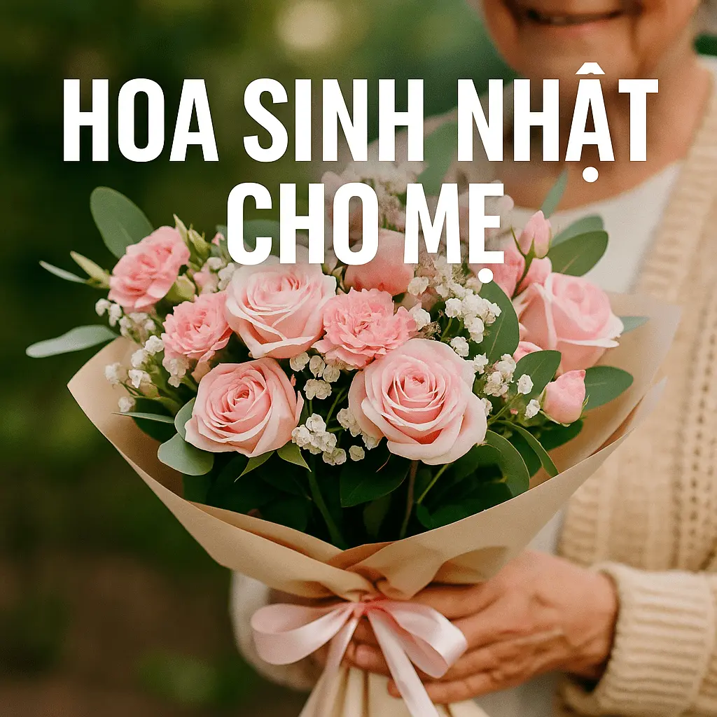 Hoa sinh nhật cho mẹ – bó hoa hồng pastel nhẹ nhàng, thể hiện tình cảm yêu thương