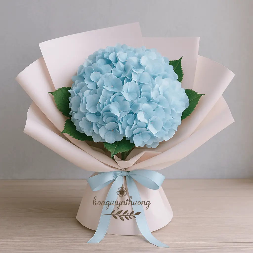 Bó hoa cẩm tú cầu xanh pastel đẹp nhẹ nhàng tặng sinh nhật