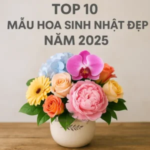 TOP 10 mẫu hoa sinh nhật đẹp năm 2025 gồm hoa lan, mẫu đơn, hướng dương và hồng pastel