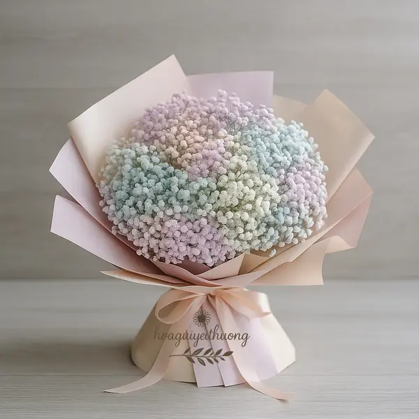 Bó hoa baby pastel nhẹ nhàng – mẫu hoa sinh nhật đẹp năm 2025