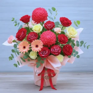 Bó hoa tươi nhiều màu rực rỡ – lựa chọn hoàn hảo khi cần mua hoa gần đây