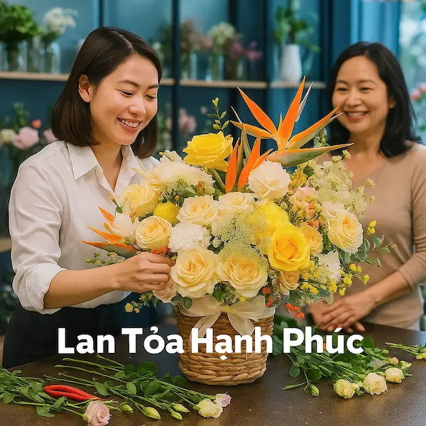 Shop hoa tươi có freeship – Nhân viên cắm hoa tận tâm tại Hoa Gửi Yêu Thương, giao hàng miễn phí toàn khu vực nội thành