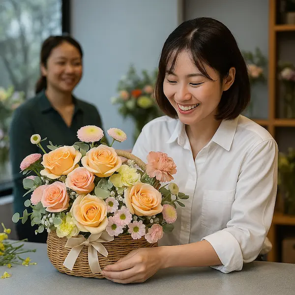 Shop hoa tươi gần khu dân cư – nhân viên cắm hoa tặng khách, giao hàng tận nơi nhanh chóng